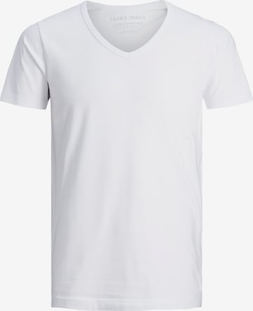 JACK & JONES T-shirt 'BASIC V-NECK TEE S/S NOOS' i vit: framsida