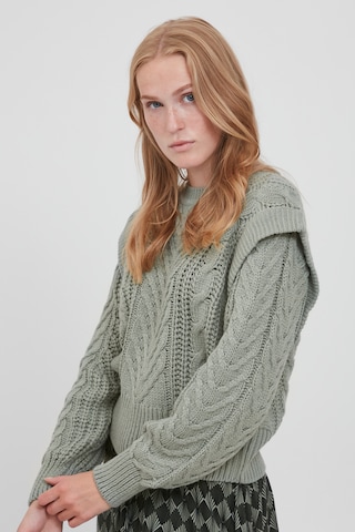 b.young Trui 'BYOTINKA CABLE JUMPER' in Groen: voorkant