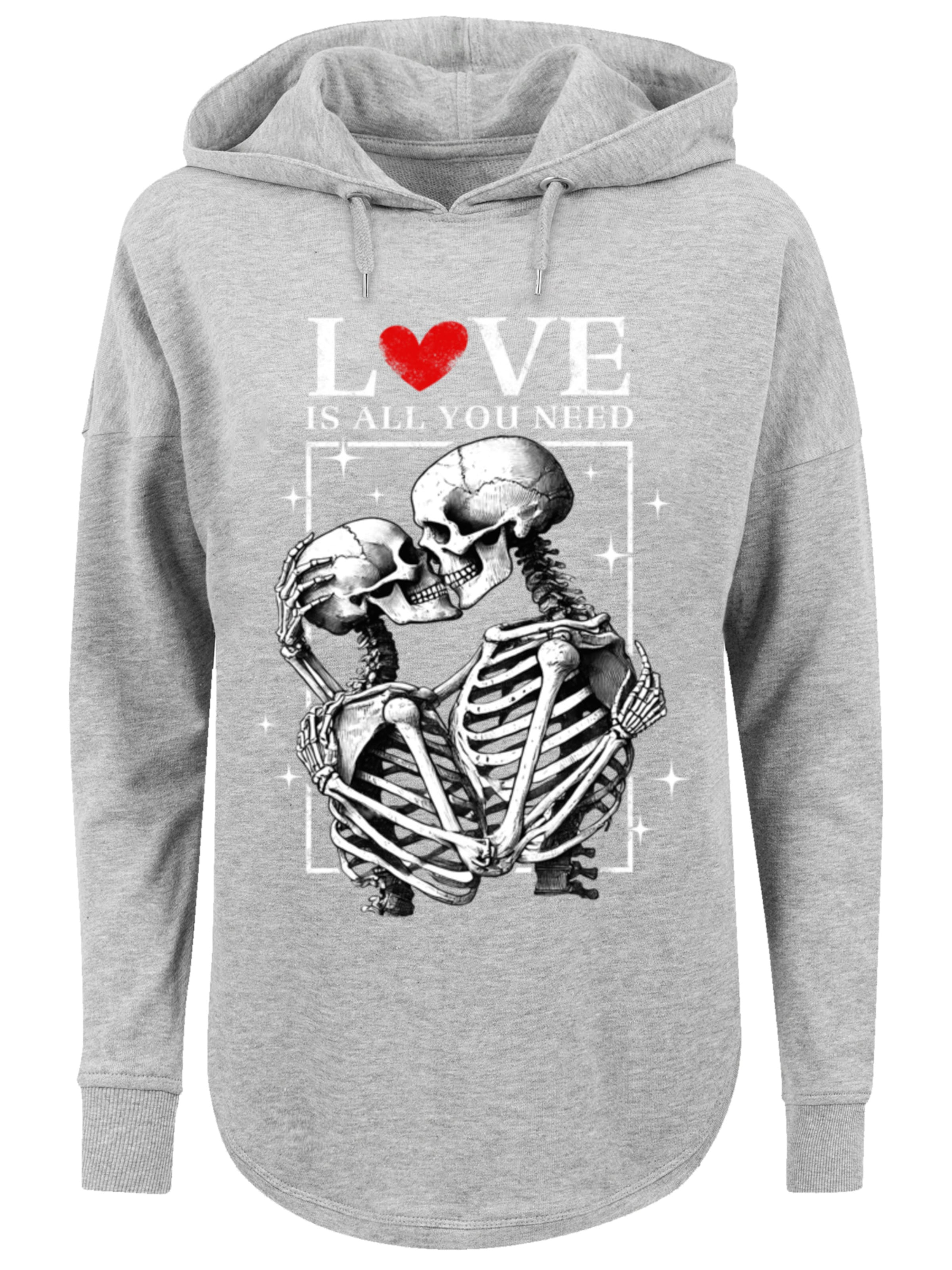 F4NT4STIC Sweatshirt 'Love is all you need' in Grey: front