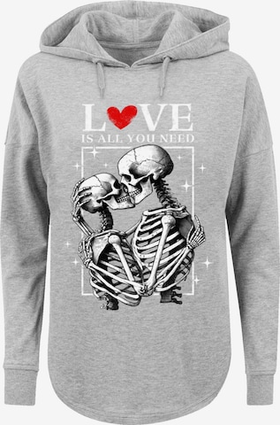 Sweat-shirt 'Love is all you need' F4NT4STIC en gris : devant