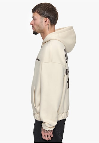 Dropsize Zip-Up Hoodie 'Dream Without Fear' in Beige