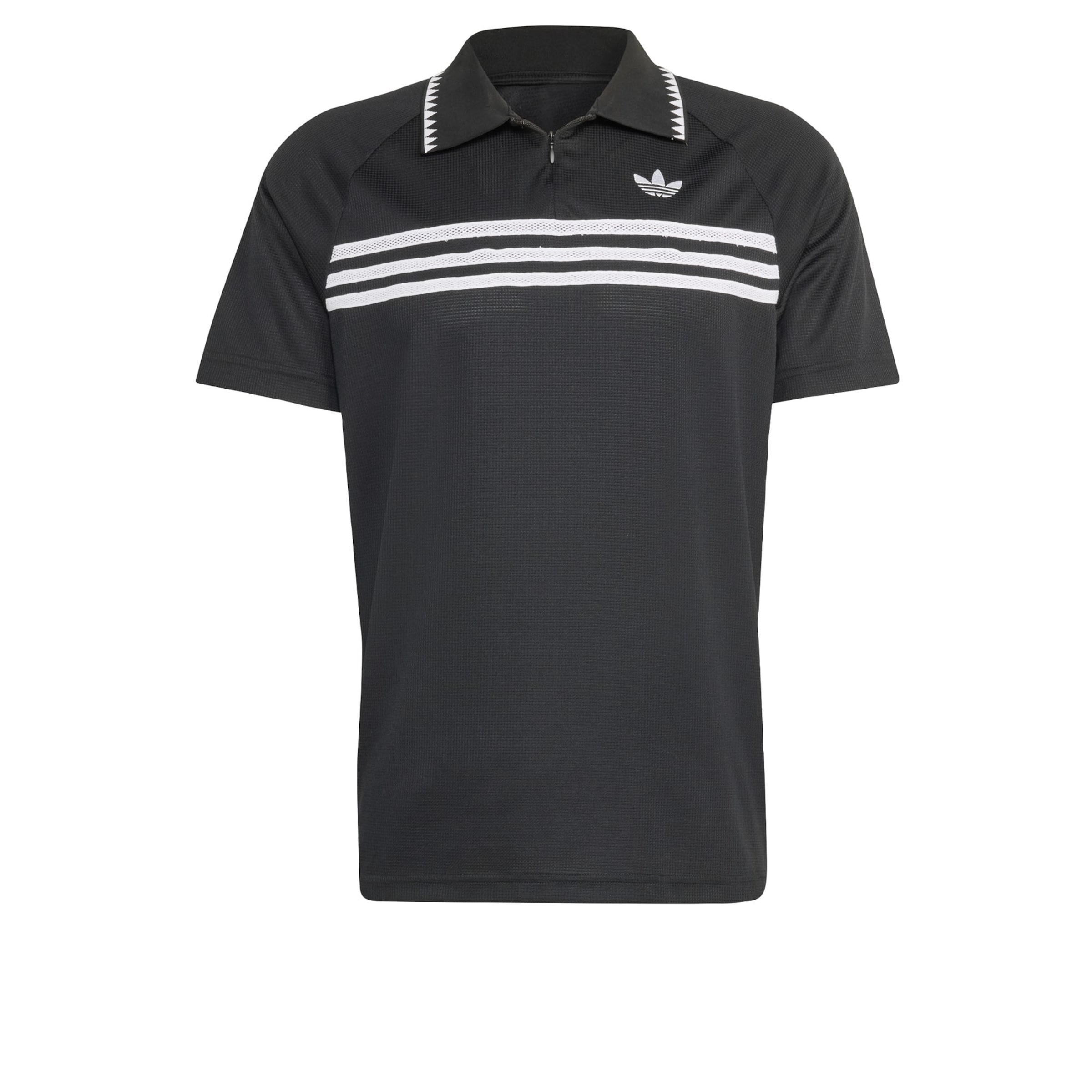 ADIDAS ORIGINALS Poloshirt 'CHEST STRIPES SLIM' in Schwarz: Vorderseite