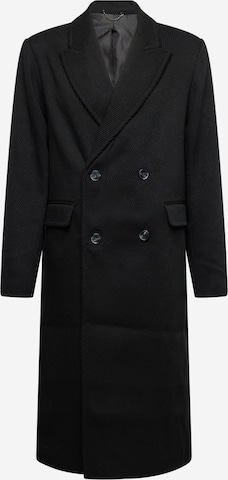 TOPMAN Between-Seasons Coat in Black: front