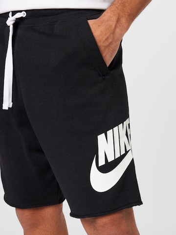 Nike Sportswear - Loosefit Calças 'Club Alumni' em preto