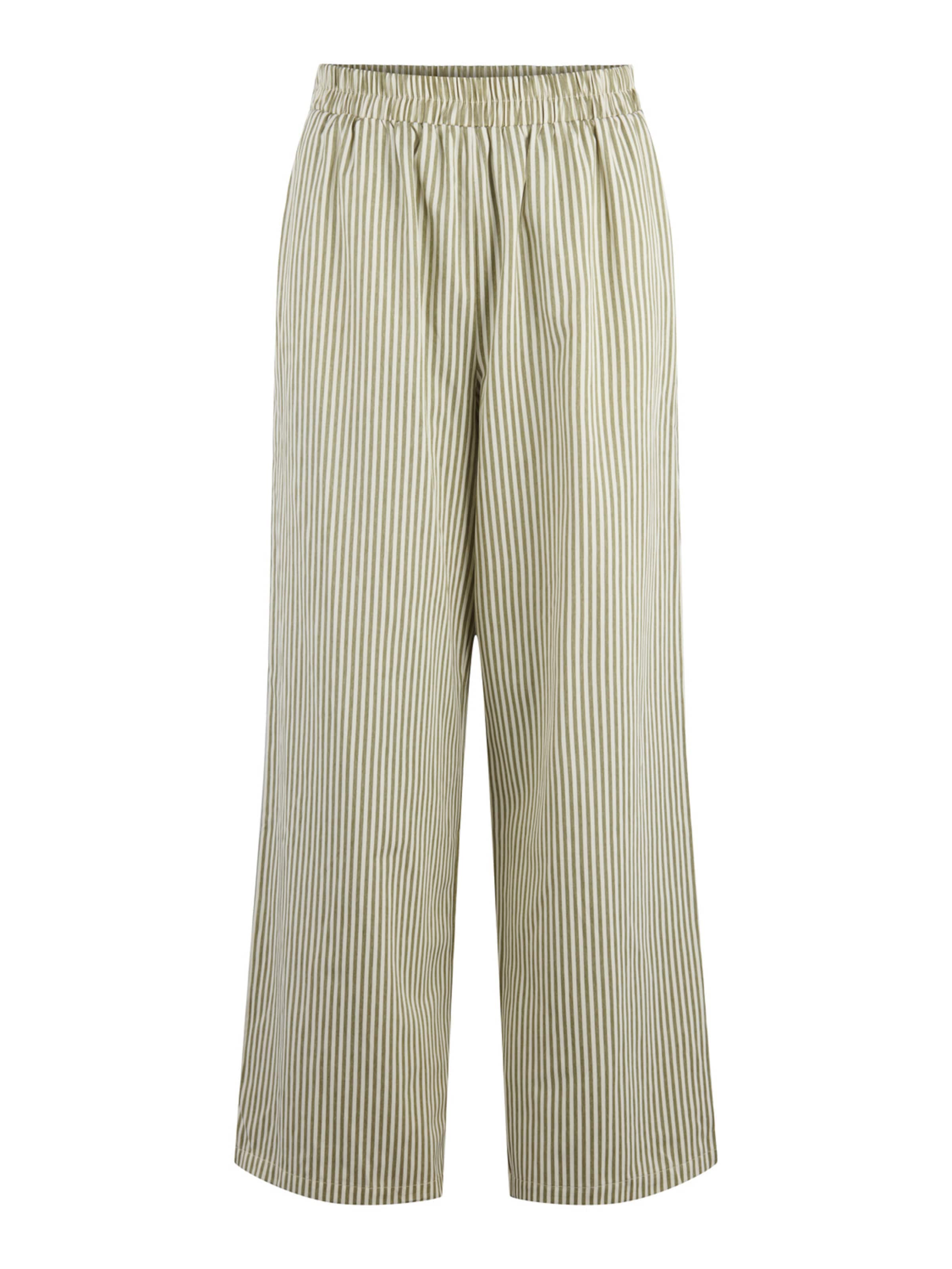 PIECES Wide leg Byxa 'FILIPA' i grön: framsida