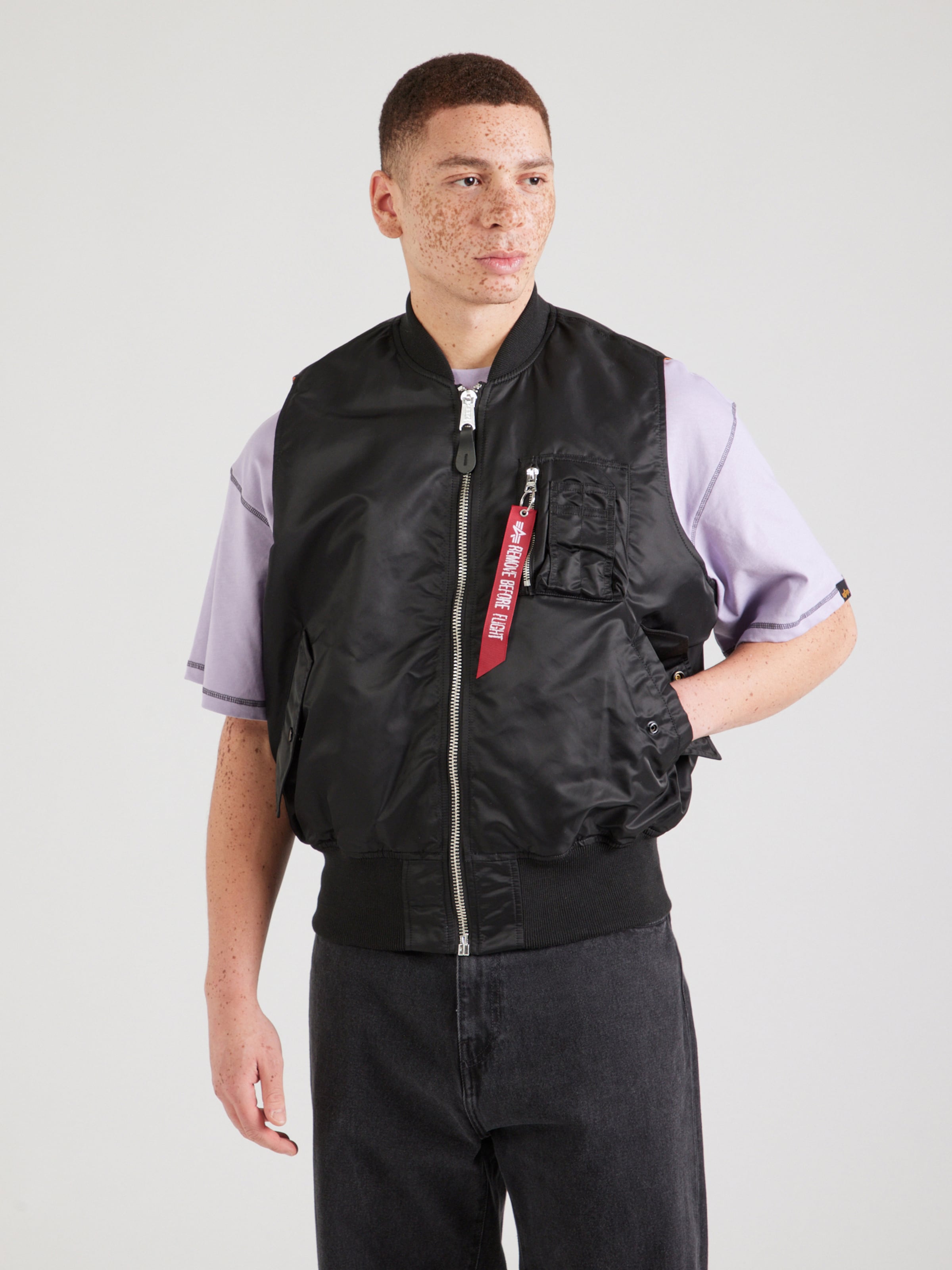 ALPHA INDUSTRIES Vest 'MA-1' in Black | ABOUT YOU