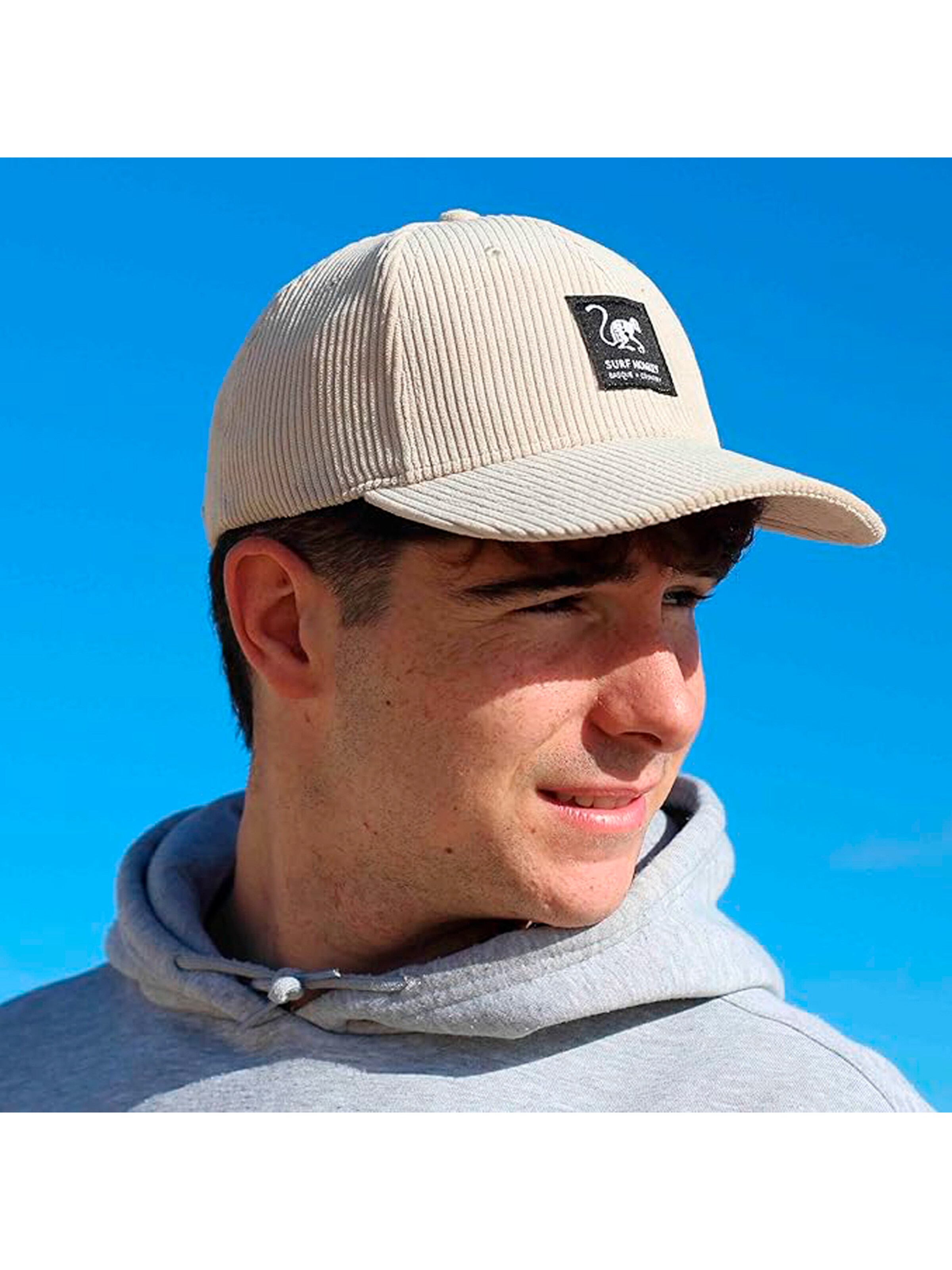 Surf Monkey Athletic Cap in Beige
