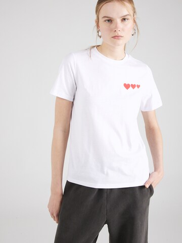 Tricou 'LOVE' de la PIECES pe alb
