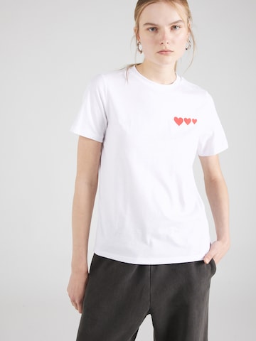 PIECES Тениска 'LOVE' в бяло