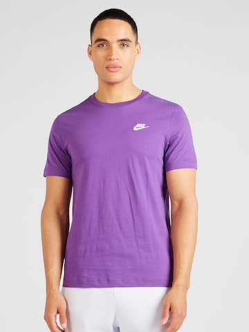 Nike Sportswear Regular Fit Paita 'CLUB' värissä lila: edessä