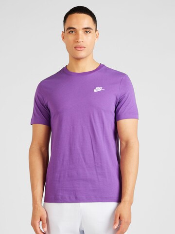 Nike Sportswear Regular fit Shirt 'CLUB' in Lila: voorkant