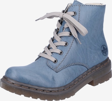 Rieker Lace-Up Ankle Boots in Blue: front