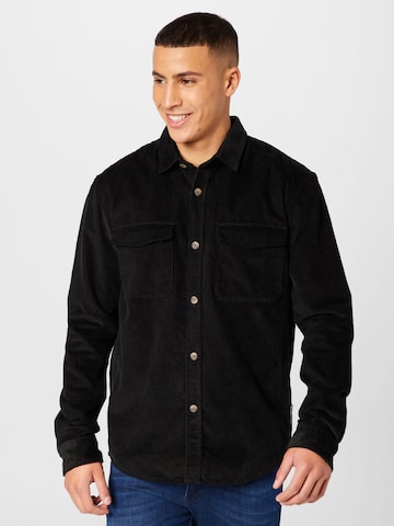 TOM TAILOR DENIM Regular fit Overhemd in Zwart: voorkant