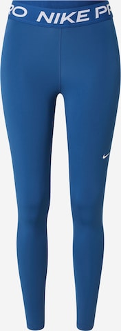 NIKE Skinny Športové nohavice - Modrá: predná strana