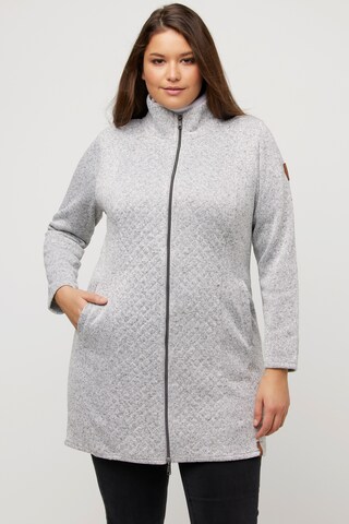 Ulla Popken Zip-Up Hoodie in Grey: front