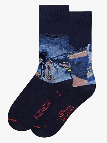 MuseARTa Socks 'Camille Pissarro - Der Boulevard Montmartre bei Nacht' in Black: front