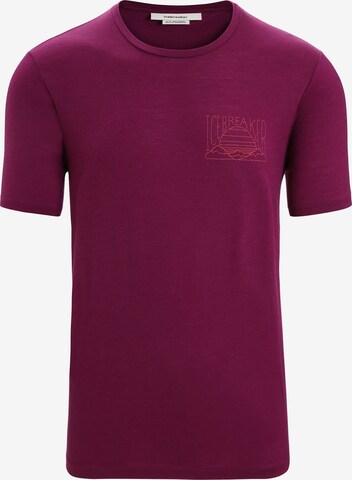 T-Shirt fonctionnel 'Tech Lite II Mountain Sunset' ICEBREAKER en violet : devant