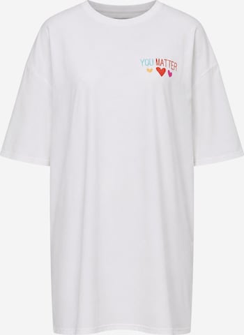 Worldclassca Oversized Shirt 'No Matter' in White: front