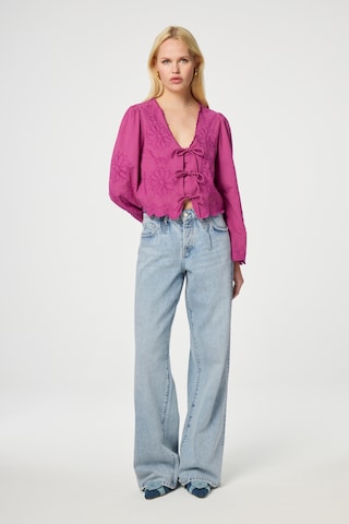 Fabienne Chapot Wide leg Bandplooi jeans in Blauw