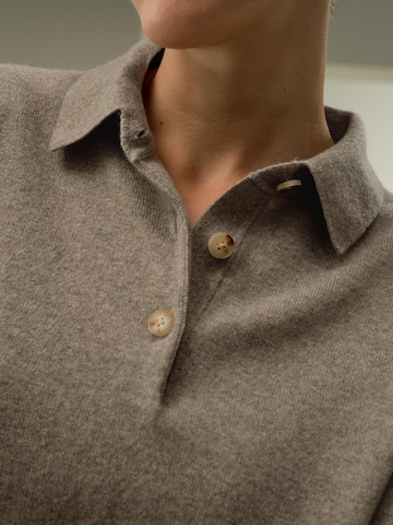 Lilysilk - Jersey 'Baby-Kaschmir Poloshirt' en marrón