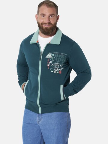 Jan Vanderstorm Zip-Up Hoodie 'Lindsen ' in Green: front