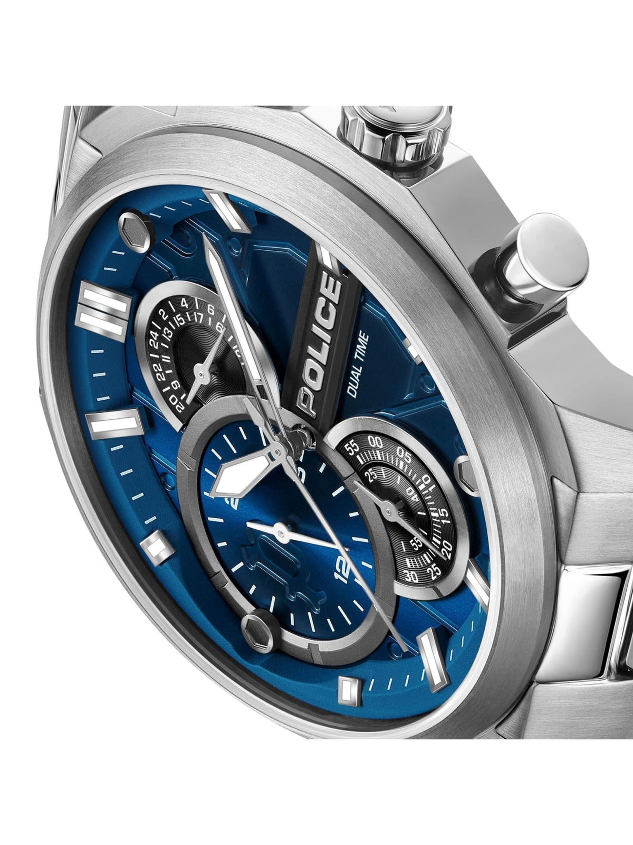Montre à affichage analogique POLICE en argent