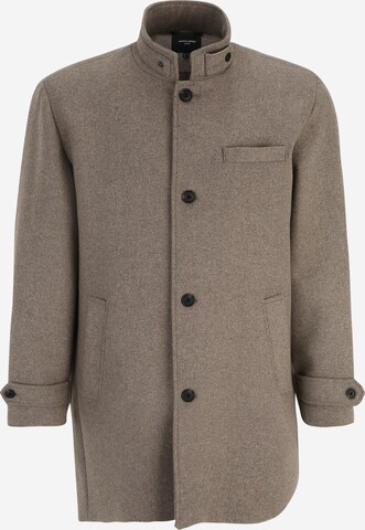 Jack & Jones Plus Between-seasons coat 'MELTON' in Grey: front