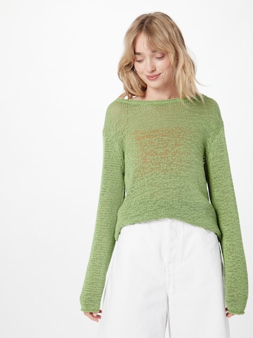 WEEKDAY Пуловер 'Everyly' в зелено: отпред