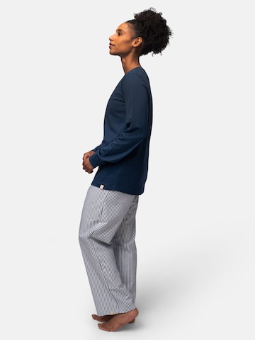 greenjama Pajama Shirt 'Langarm-Shirt mit Woll-Anteil und Bündchen' in Blue