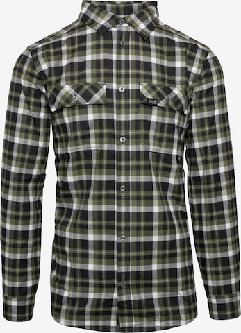 JACK WOLFSKIN Button Up Shirt 'Bow Valley' in Green: front