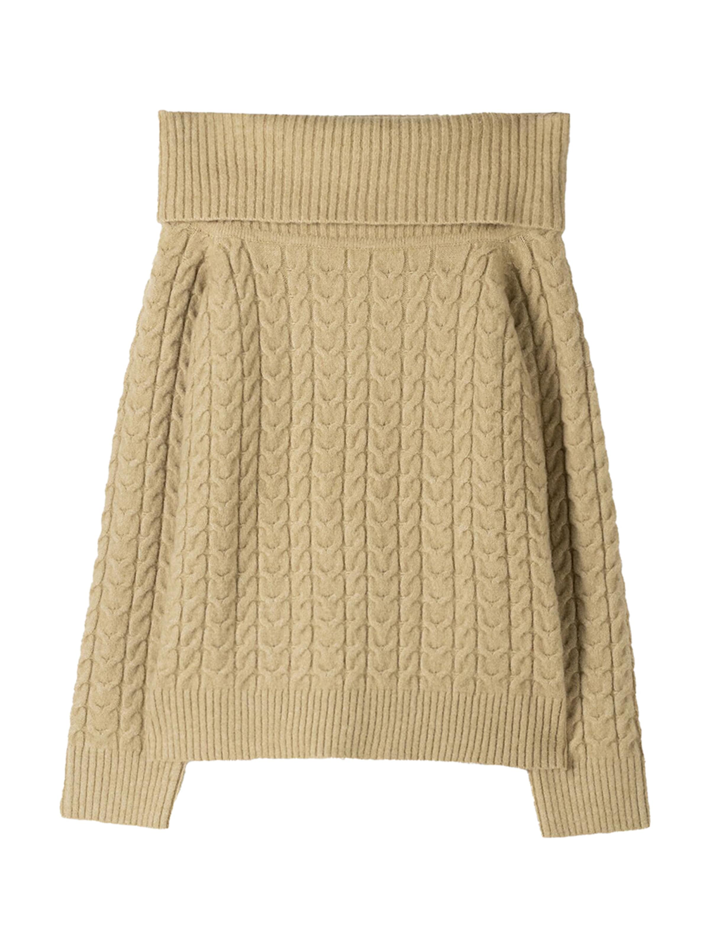 Pull-over Bershka en beige : devant