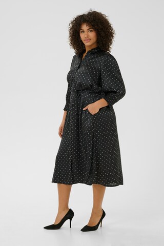 KAFFE CURVE Blousejurk 'Emine' in Zwart