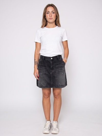 Gonna 'W' MAEVE DOUBLE KNEE SKIRT BLACK DESTROY WASH SPLATTER' in 34 Carhartt WIP di colore nero, Visualizzazione prodotti