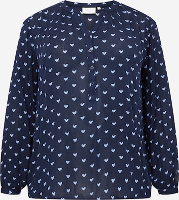 KAFFE CURVE Blouse 'Bett' in Blauw: voorkant