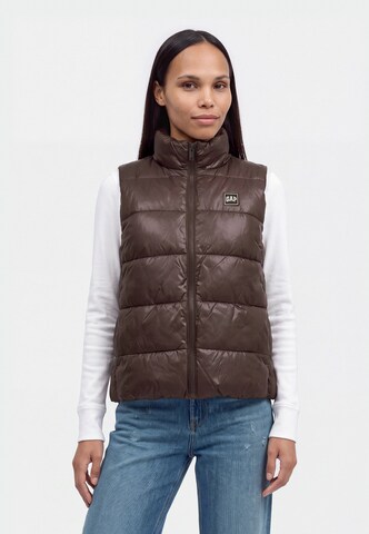Gap Petite Vest, värv pruun: eest vaates