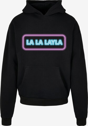 Merchcode Sweatshirt 'La La Layla' in Zwart: voorkant