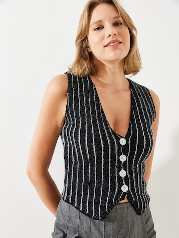 Cardigan Bianco Lucci en noir : devant