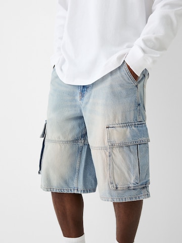 Bershka Loose fit Cargo Jeans in Blue