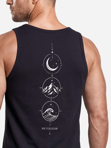Neverless Shirt 'Berg Mond Welle' in Black