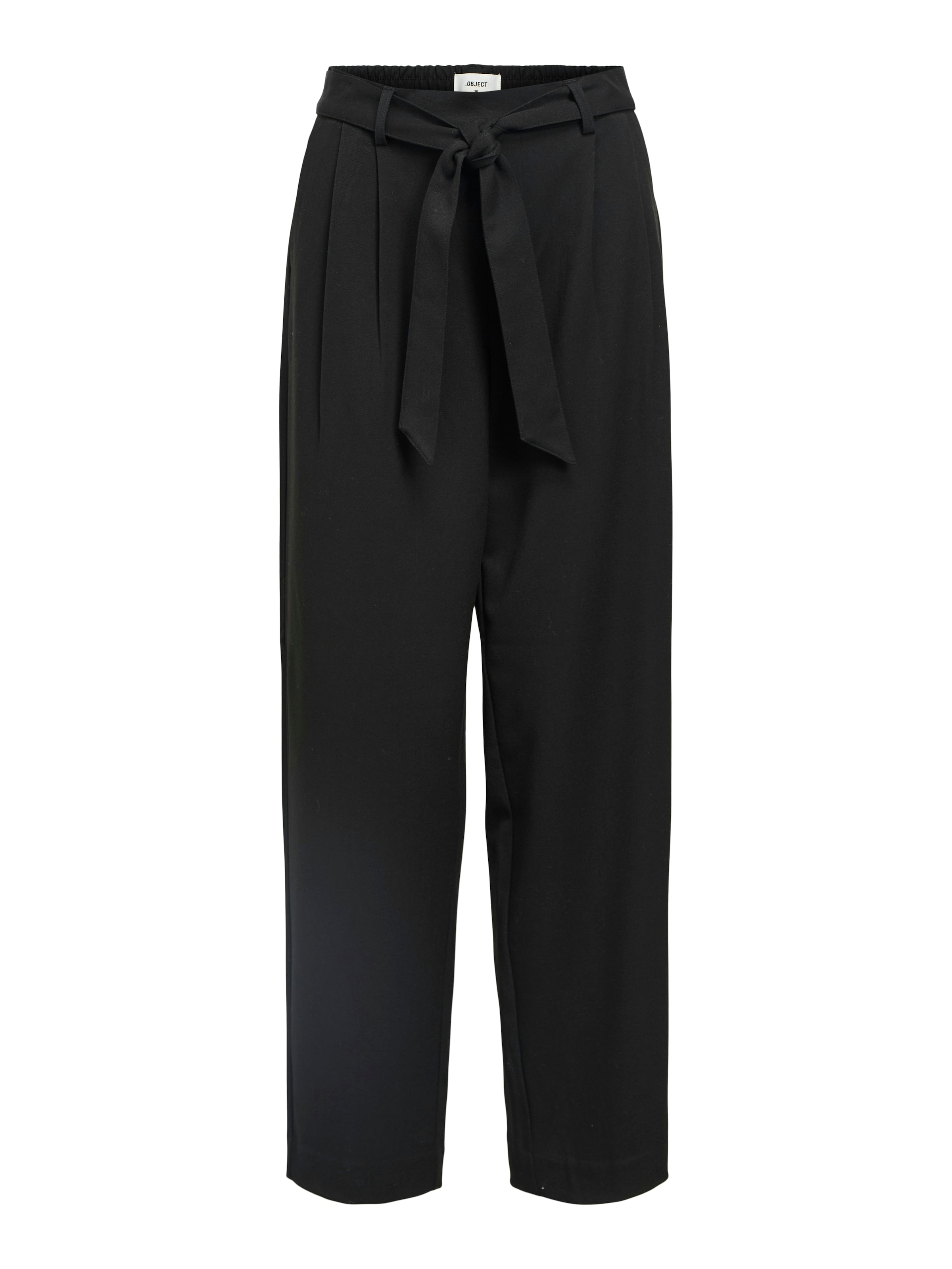 OBJECT Wide leg Pleat-Front Pants 'Lisa' in Black: front