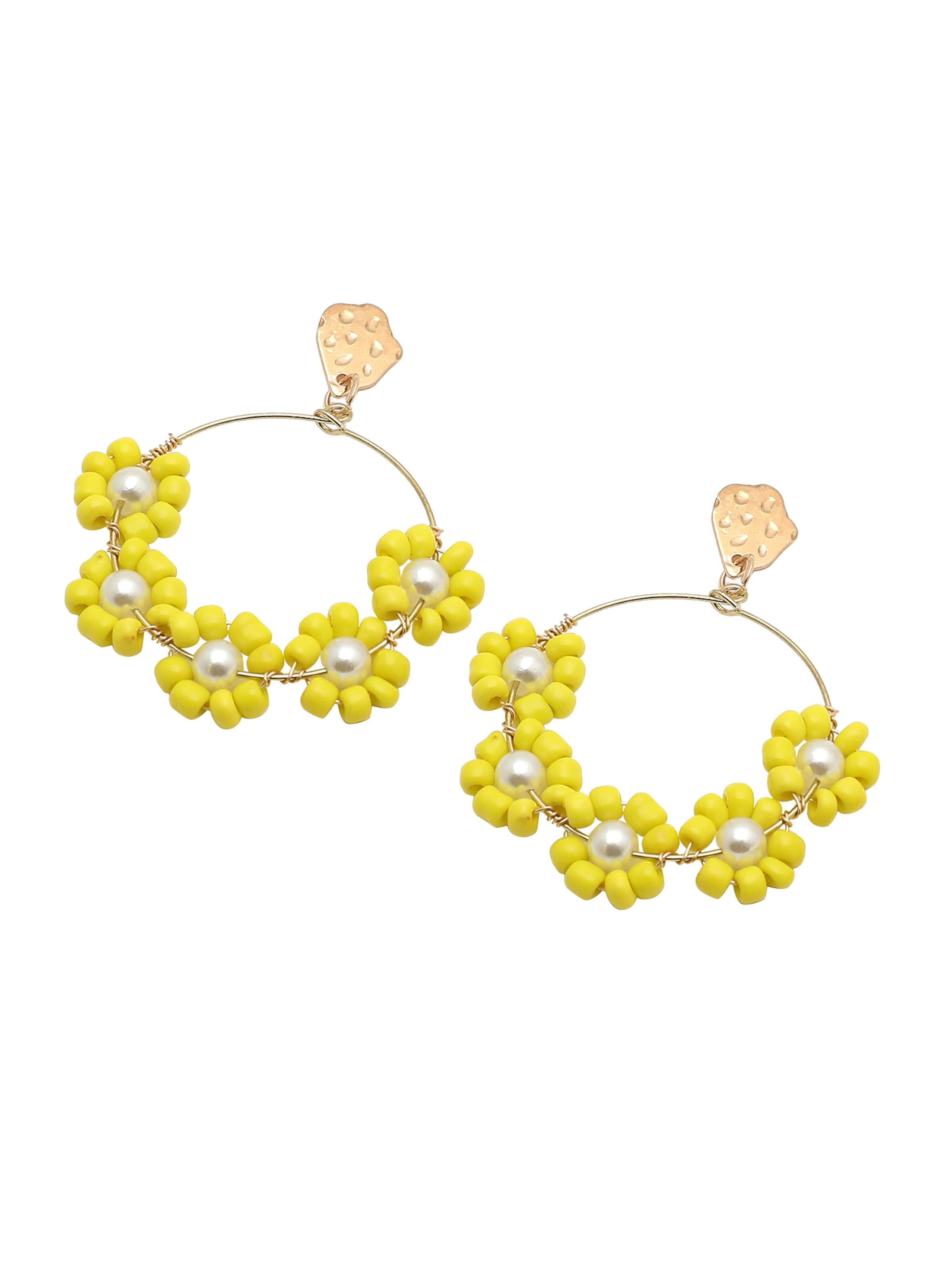 SOHI Earrings 'Sabnam' in Yellow: front
