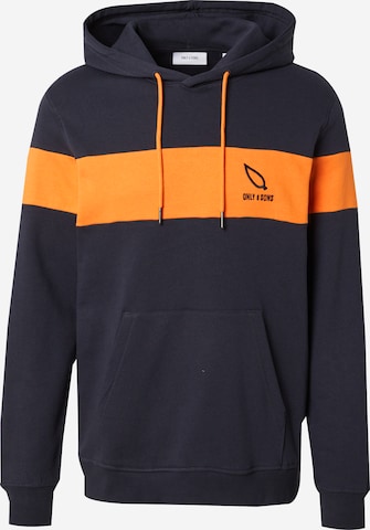 Felpa 'ONSLUKE' di Only & Sons in blu: frontale