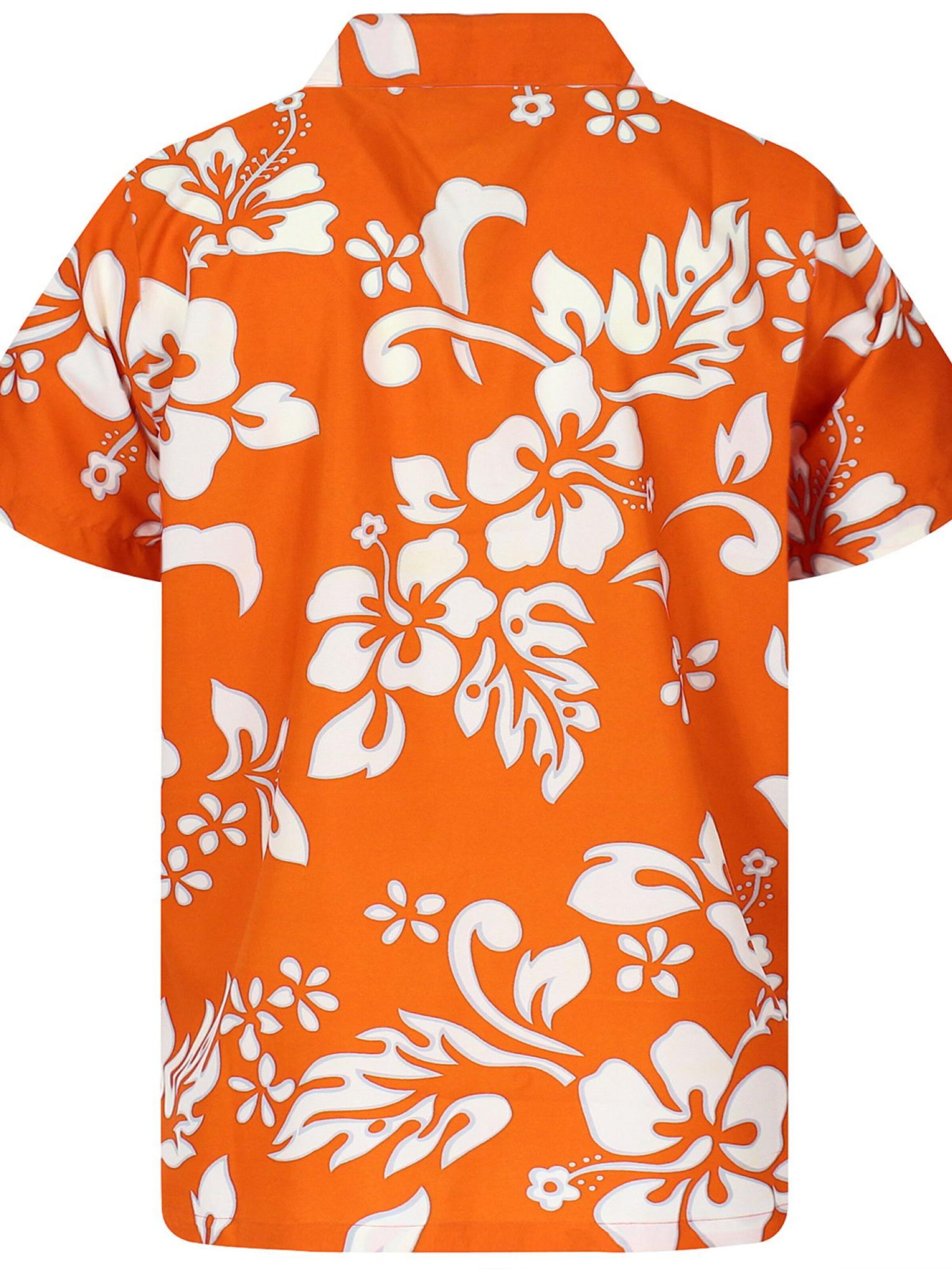 King Kameha Shirt 'Hibiscus'‌ in Orange