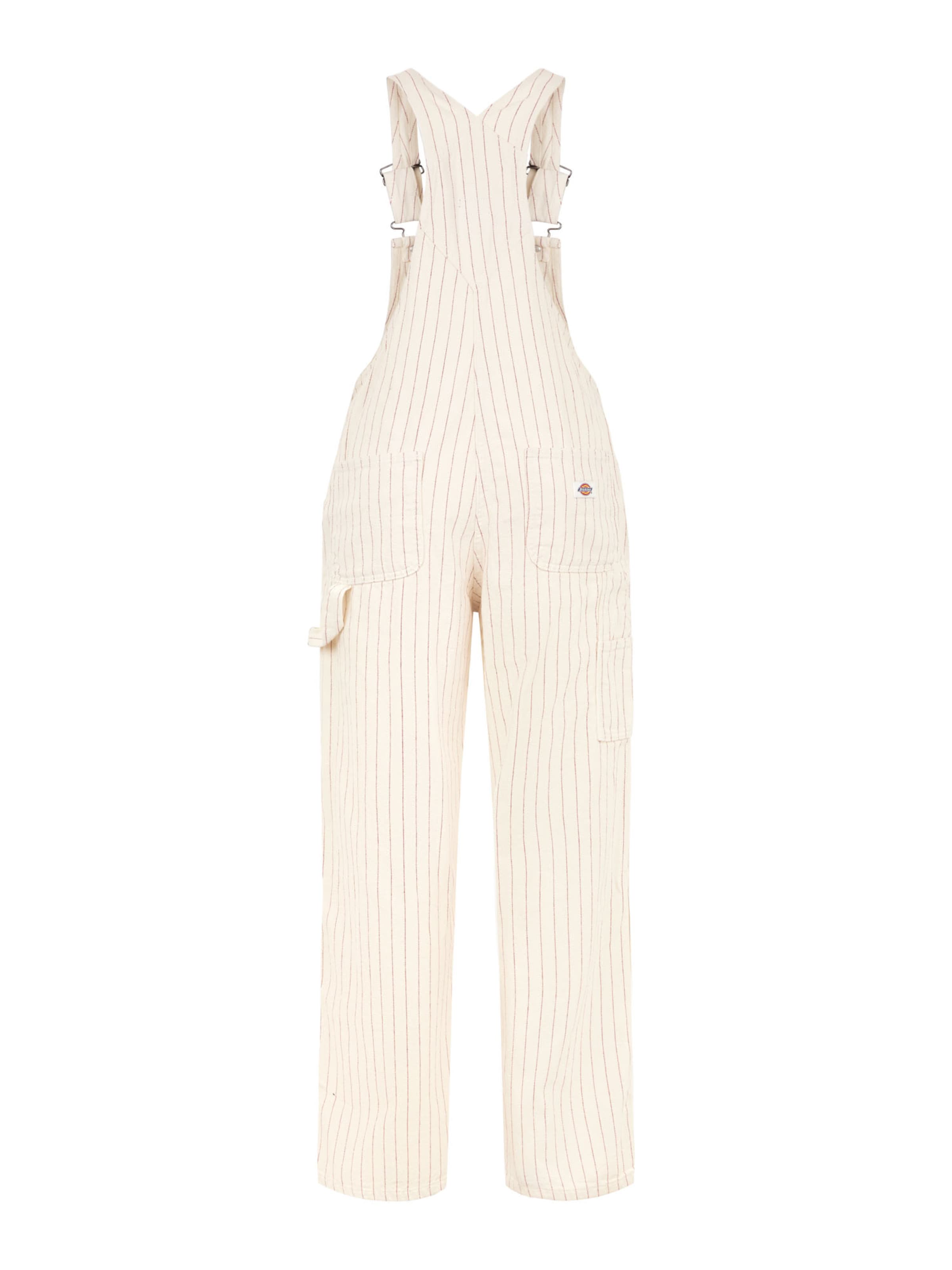 DICKIES Wide leg Hängselbyxa 'Service' i beige