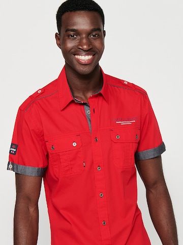 KOROSHI Regular fit Button Up Shirt in Red