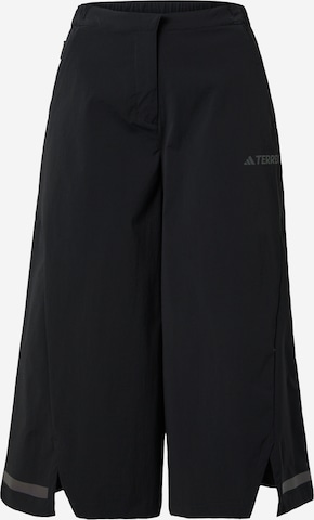 ADIDAS TERREX Široke hlačnice Outdoor hlače 'Campyx 3/4' | črna barva: sprednja stran