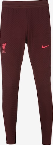 NIKE Skinny Workout Pants 'FC Liverpool' in Red: front