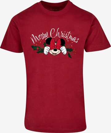 ABSOLUTE CULT Shirt 'Minnie Mouse - Christmas Holly' in Red: front