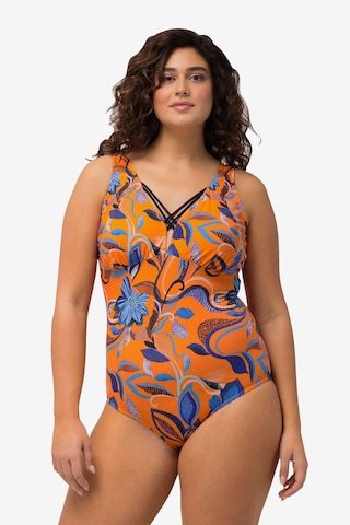 Ulla Popken Swimsuit in Orange: front