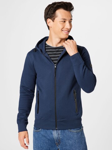 INDICODE JEANS Regular Fit Sweatjacke 'Dominion' in Blau: predná strana